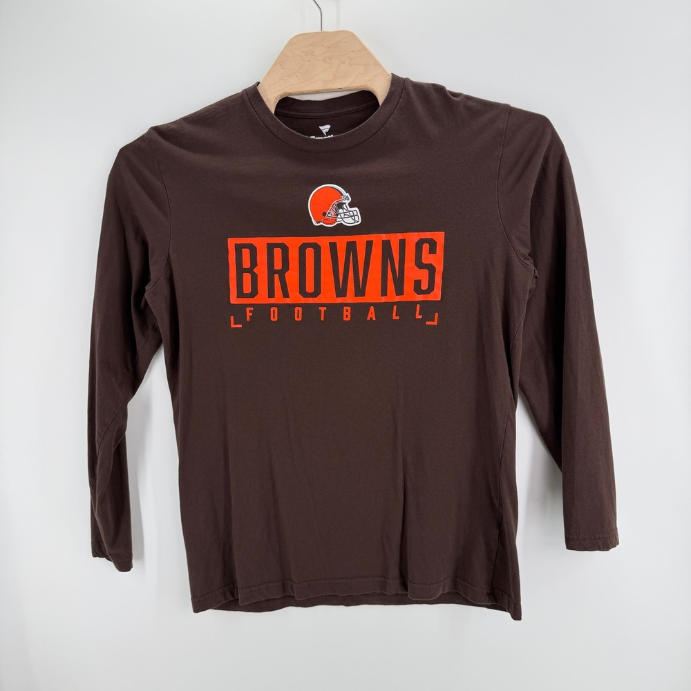 Fanatics Cleveland Browns Football Shirt Size L Long Sleeve Brown NFL Fan Gear